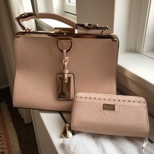 Light pink leather Dune purse & wallet